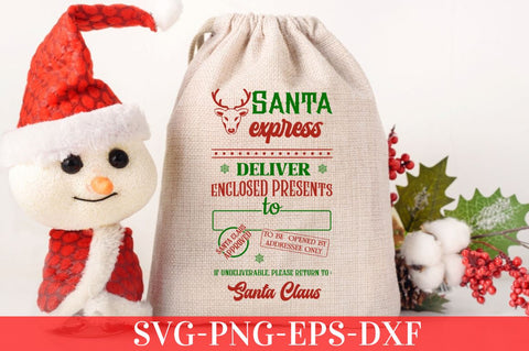 Santa express deliver enclosed presents to santa claus approved to be opened by addressee only if undeliverable, please return to : santa claus SVG SVG DESIGNISTIC 
