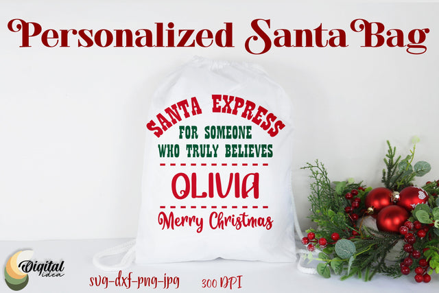 Santa Express SVG. Santa Bag SVG. Personalized Santa Bag SVG SVG Evgenyia Guschina 