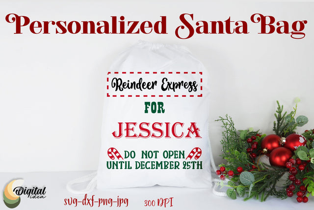 Santa Express SVG. Santa Bag SVG. Personalized Santa Bag SVG SVG Evgenyia Guschina 