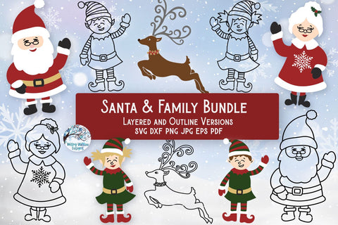 Santa & Family SVG Bundle SVG Wispy Willow Designs 