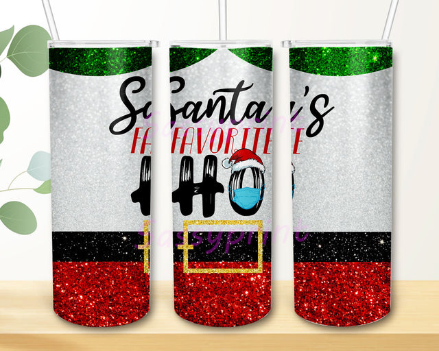 Santa Favorite Ho Christmas Tumbler Wrap Design , Christmas Glitter Tumbler PNG, Santa Claus 20oz Skinny Tumbler Merry Christmas Sublimation sassyprint 