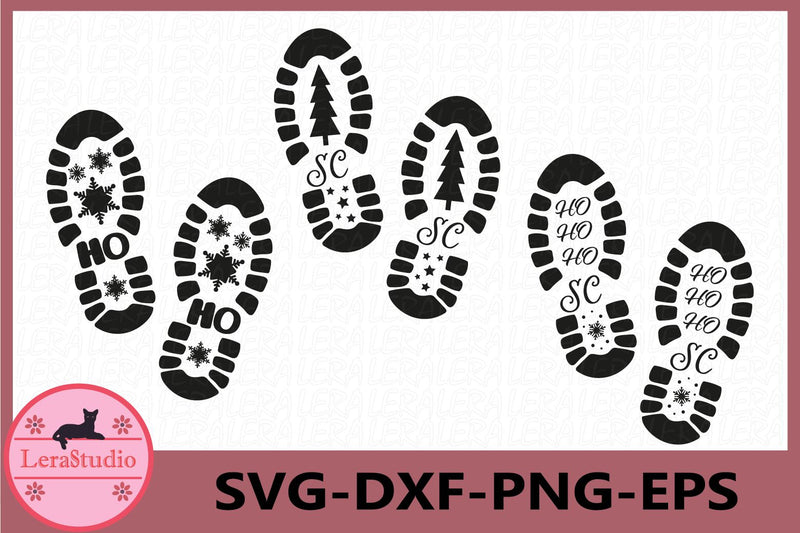 Santa Footprints Svg SVG Lerastudio 