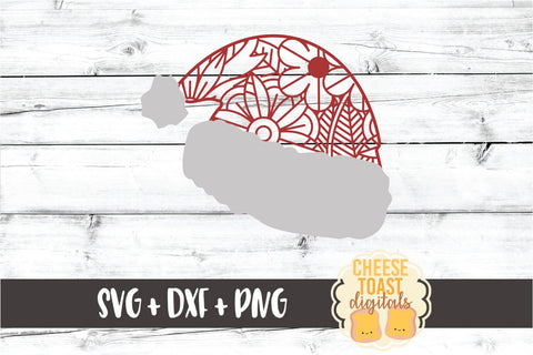 Santa Hat - Christmas Zen Doodle SVG PNG DXF Cut Files SVG Cheese Toast Digitals 