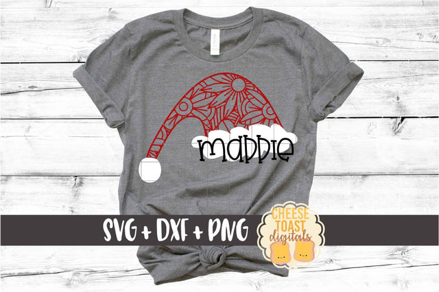 Santa Hat - Christmas Zen Doodle SVG PNG DXF Cut Files SVG Cheese Toast Digitals 