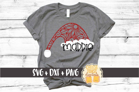 Santa Hat - Christmas Zen Doodle SVG PNG DXF Cut Files SVG Cheese Toast Digitals 