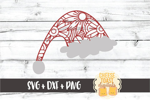 Santa Hat - Christmas Zen Doodle SVG PNG DXF Cut Files SVG Cheese Toast Digitals 