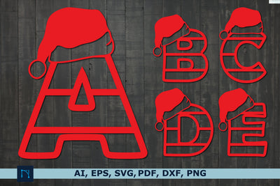 Santa Hat Letters Alphabet Svg bundle SVG MD JOYNAL ABDIN 