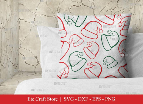 Santa Hat Pattern Bundle Vol-02 SVG Cut File | Xmas Hat Pattern | Holiday Svg | Santa Hat Svg | Pattern Background Svg | Christmas Pattern Svg | Pattern Design SVG ETC Craft 