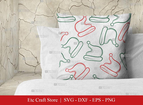 Santa Hat Pattern Bundle Vol-02 SVG Cut File | Xmas Hat Pattern | Holiday Svg | Santa Hat Svg | Pattern Background Svg | Christmas Pattern Svg | Pattern Design SVG ETC Craft 