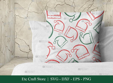 Santa Hat Pattern Bundle Vol-02 SVG Cut File | Xmas Hat Pattern | Holiday Svg | Santa Hat Svg | Pattern Background Svg | Christmas Pattern Svg | Pattern Design SVG ETC Craft 