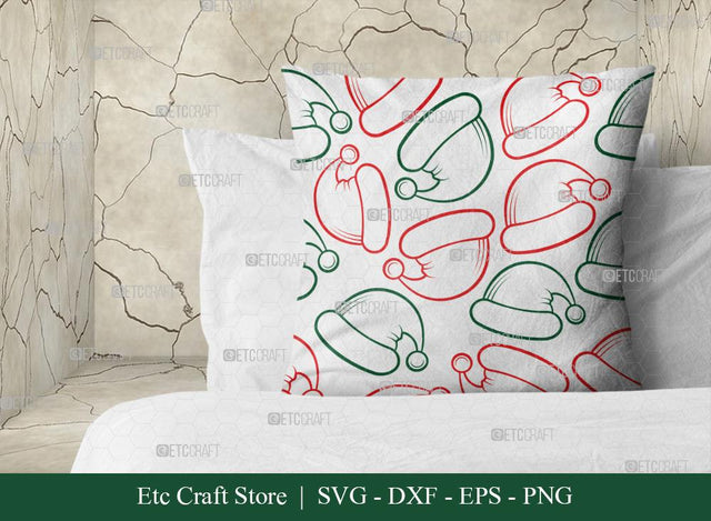 Santa Hat Pattern SVG Cut File | Christmas Pattern Svg | Santa Hat Svg | Pattern Background Svg | Holiday Svg | Xmas Hat Pattern Svg | Pattern Design SVG ETC Craft 