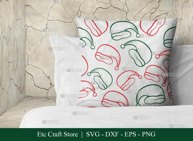 Santa Hat Pattern SVG Cut File | Christmas Pattern Svg | Santa Hat Svg | Pattern Background Svg | Holiday Svg | Xmas Hat Pattern Svg | Pattern Design SVG ETC Craft 