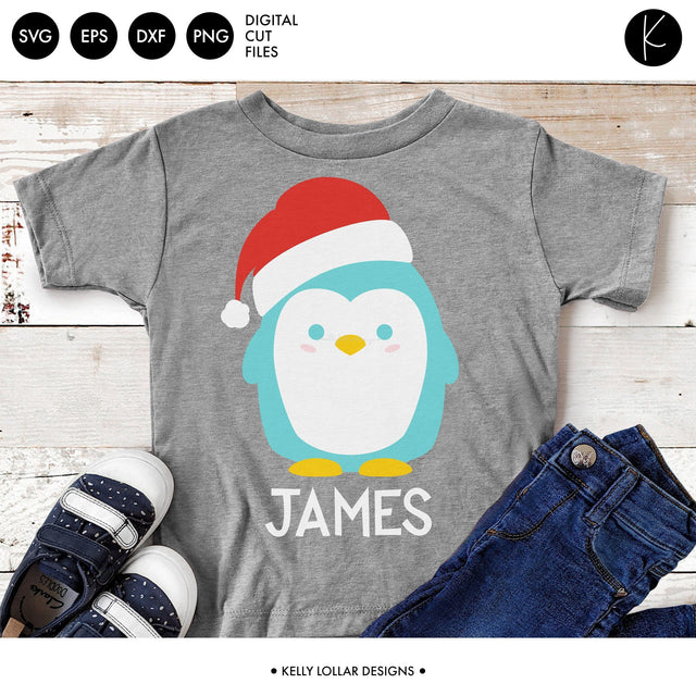 Santa Hat Penguin SVG Kelly Lollar Designs 