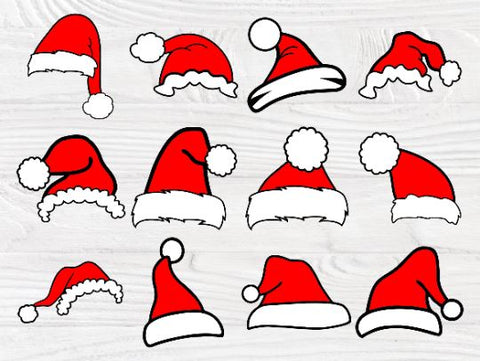 Santa Hat SVG Bundle, Funny Christmas Svg, Clipart SVG TonisArtStudio 