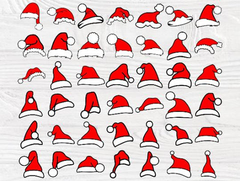 Santa Hat SVG Bundle, Funny Christmas Svg, Clipart SVG TonisArtStudio 
