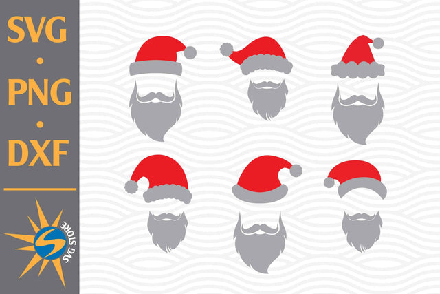 Santa Hat With Beard SVG, PNG, DXF Digital Files Include SVG SVGStoreShop 