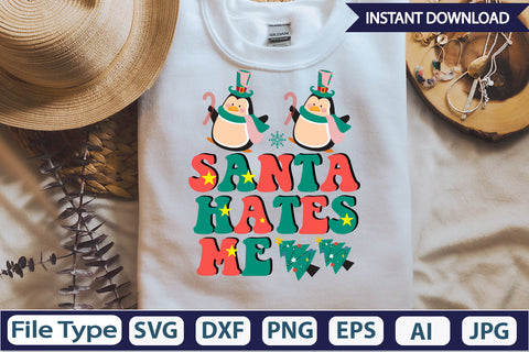 Santa Hates Me Retro Sublimation Design Sublimation DesignPlante 503 