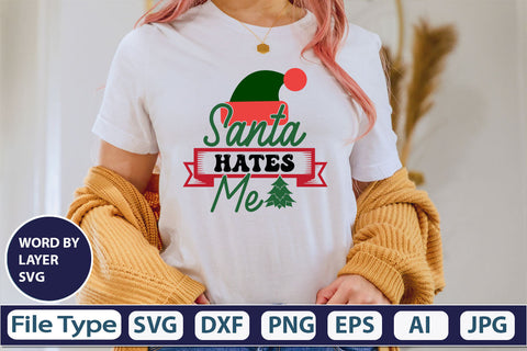 Santa Hates Me SVG Cut File SVG DesignPlante 503 