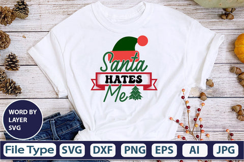 Santa Hates Me SVG Cut File SVG DesignPlante 503 