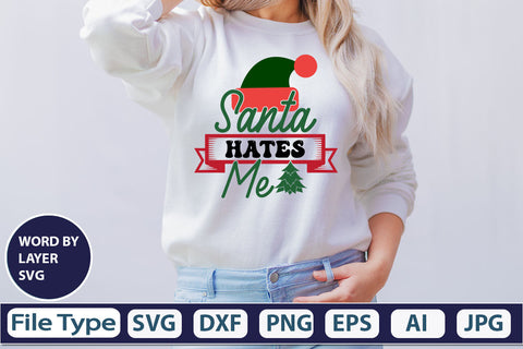 Santa Hates Me SVG Cut File SVG DesignPlante 503 