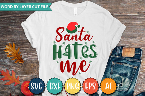 Santa Hates Me SVG Cut File SVG DesignPlante 503 