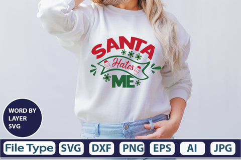 Santa Hates Me SVG Cut File SVG DesignPlante 503 