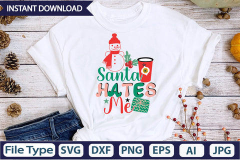 Santa Hates Me Talk To Me Goose SVG Design Quotes and Sayings,Food & Drink,On Sale, Print & Cut Sublimation DesignPlante 503 