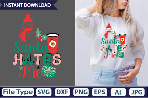 Santa Hates Me Talk To Me Goose SVG Design Quotes and Sayings,Food & Drink,On Sale, Print & Cut Sublimation DesignPlante 503 