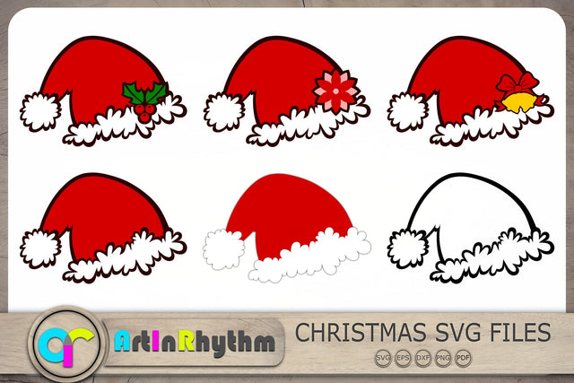 Santa Hats Svg, Elf Hat Svg, Christmas Hats Svg, Christmas Ornaments Svg SVG Artinrhythm shop 