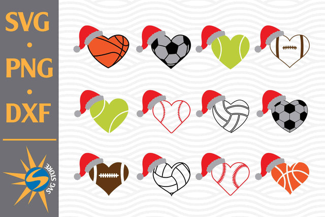 Santa Heart Sport SVG, PNG, DXF Digital Files Include SVG SVGStoreShop 