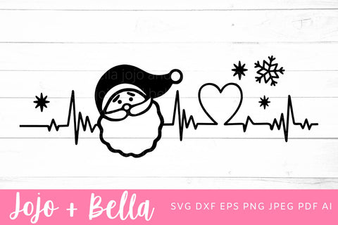 Santa Heartbeat Svg, Santa Claus Svg, Kid’s Christmas Shirt Svg, Christmas Gift png, Christmas Sign DXF, Christmas Svgs, Christmas Ornament SVG SVG Jojo&Bella 