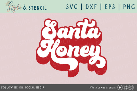Santa Honey Retro SVG SVG Style and Stencil 