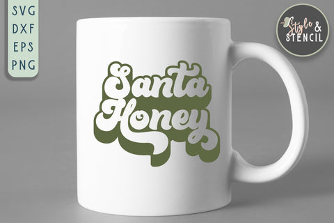 Santa Honey Retro SVG SVG Style and Stencil 