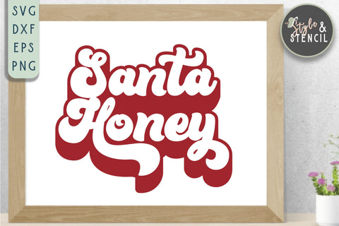Santa Honey Retro SVG SVG Style and Stencil 