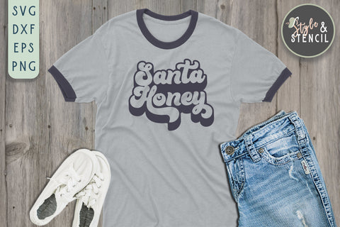 Santa Honey Retro SVG SVG Style and Stencil 