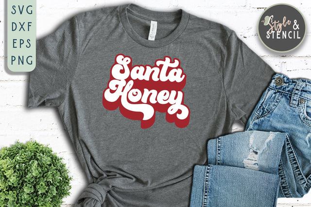 Santa Honey Retro SVG SVG Style and Stencil 