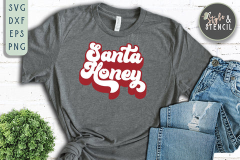 Santa Honey Retro SVG SVG Style and Stencil 
