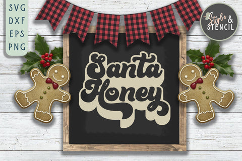 Santa Honey Retro SVG SVG Style and Stencil 