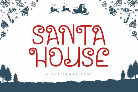 Santa House - Christmas Font Font Alpaprana Studio 