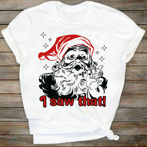 Santa I Saw That Funny Vintage Retro Christmas Transparent SVG SVG DiamondDesign 