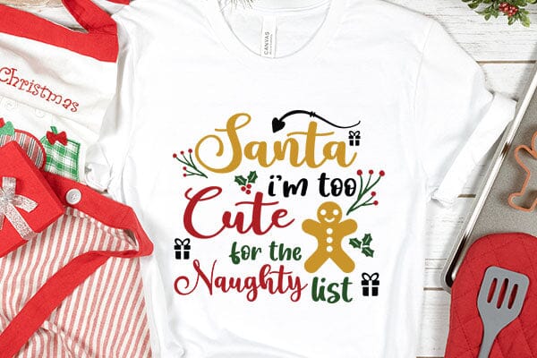 Santa Im Too Cute For The Naughty List SVG Angelina750 