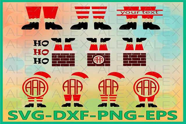 Santa In The Chimney Svg, Christmas Santa Legs SVG AlexSVGStudio 