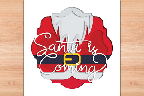 Santa is Coming - 3D Layered Paper Cut SVG SVG Slim Studio 
