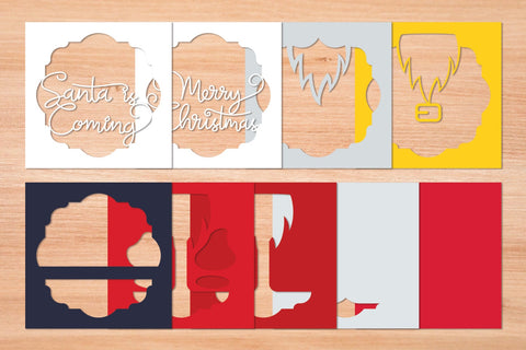 Santa is Coming - 3D Layered Paper Cut SVG SVG Slim Studio 