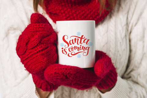 "Santa is coming" hand lettering christmas SVG SVG Yustaf Art Store 