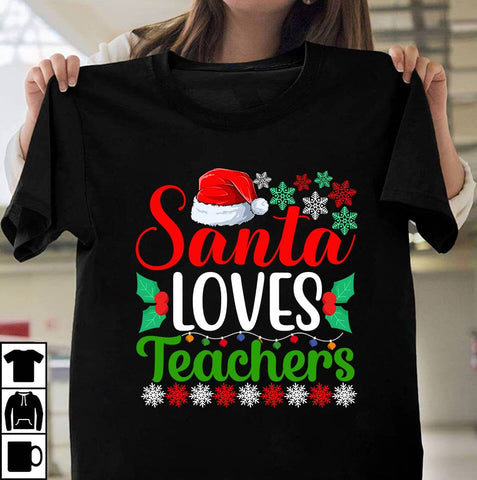 Santa Loves Teachers SVG Cute File SVG Insomnia Std 