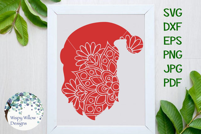Santa Mandala | Christmas SVG Wispy Willow Designs 