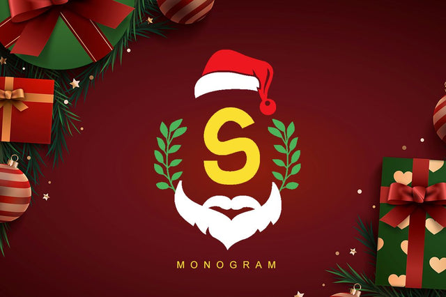 Santa Monogram Christmas Font Illushvara Design 
