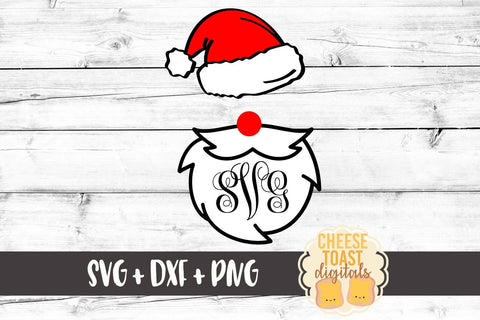 Santa Monogram SVG Cheese Toast Digitals 