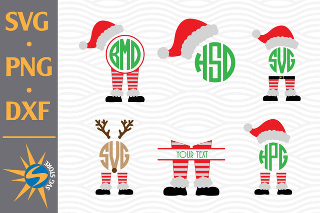 Santa Monogram SVG, PNG, DXF Digital Files Include SVG SVGStoreShop 
